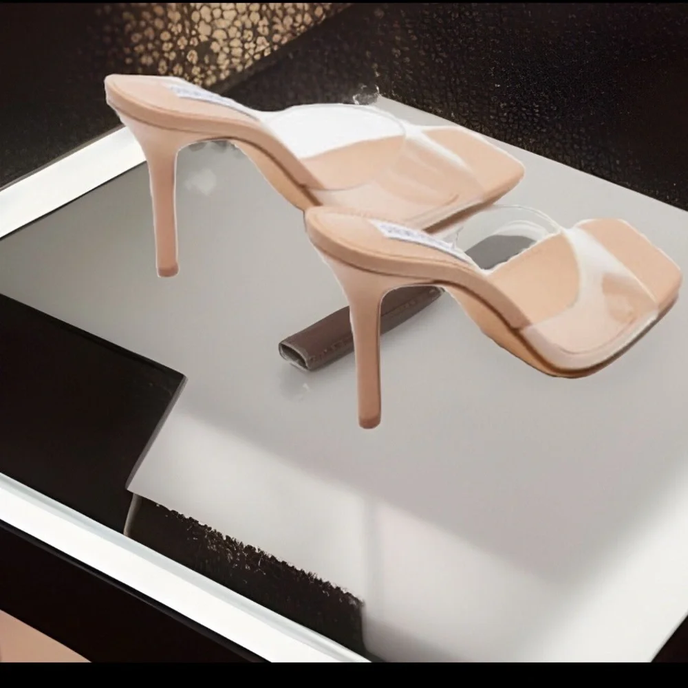 STEVE MADDEN Signal Clear Peep Toe Stiletto Heels Sexy Women’s Sz 8.5 NIB